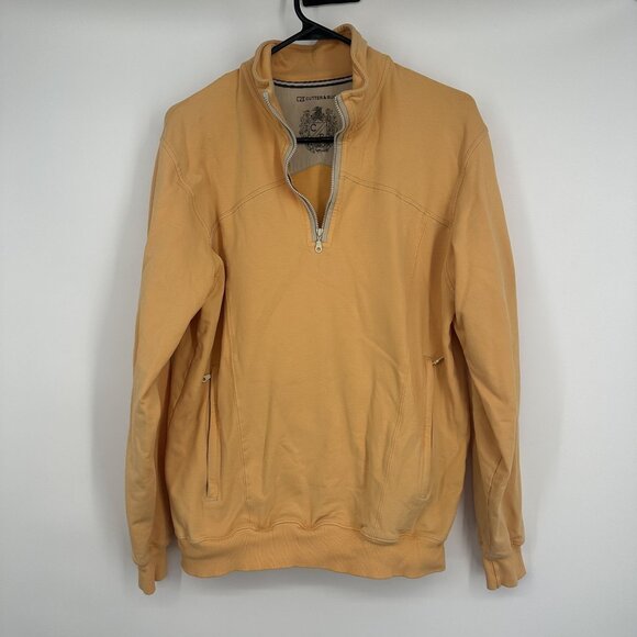 Cutter & Buck Men's 1/4 Zip Pullover Yellow Long‎ Sleeve - Picture 1 of 4